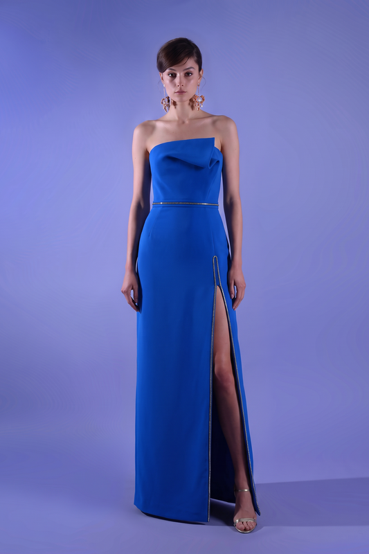Crepe Mikado Strapless Gown