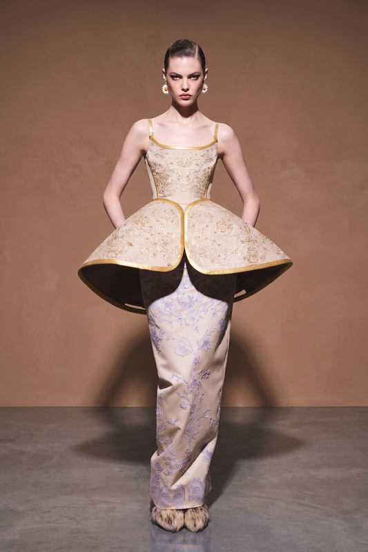 Structured Peplum Gown
