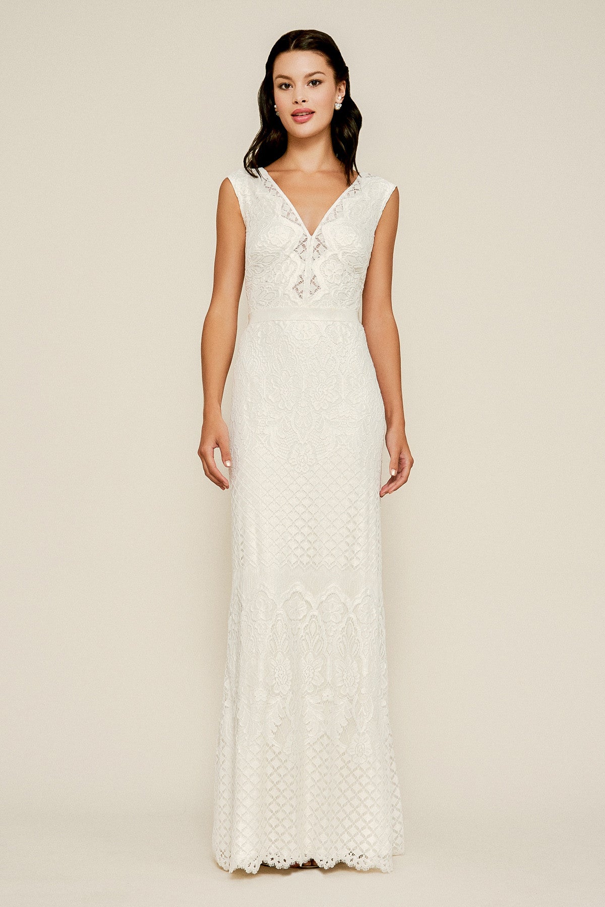 Lace V-Neck Bridal Gown