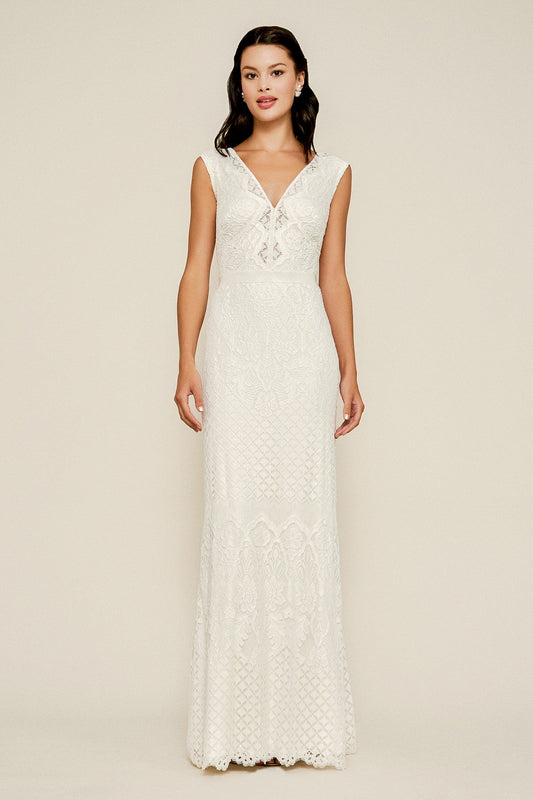 Lace V-Neck Bridal Gown