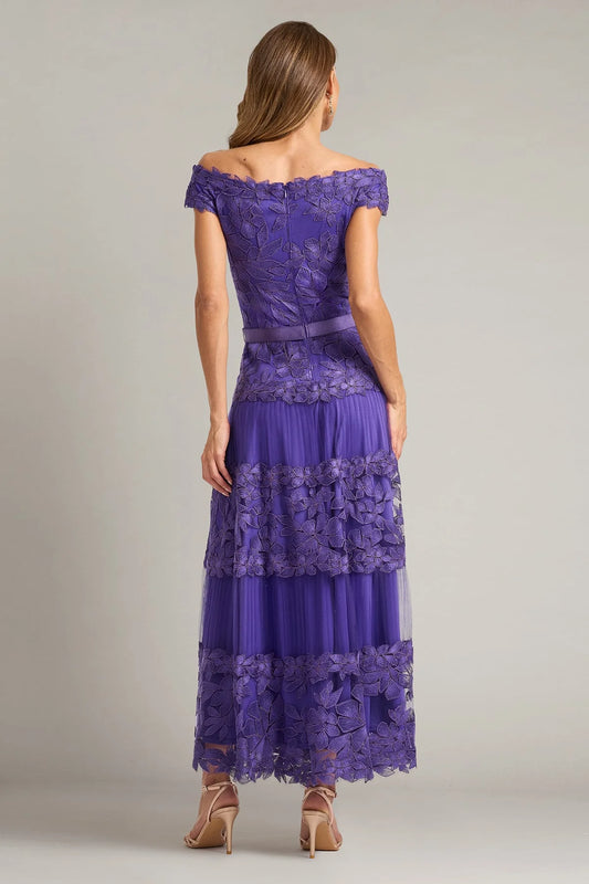 Adriane Floral Embroidered Tea-Length Dress