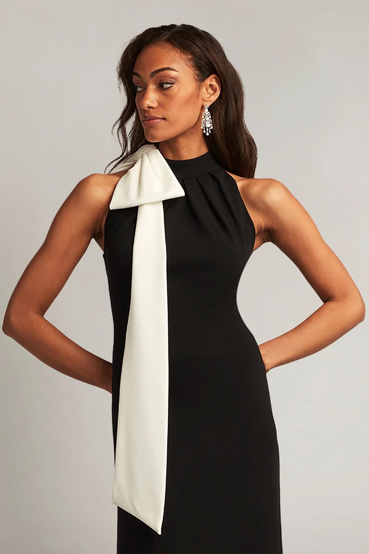 Sims Shoulder Bow Halter Gown
