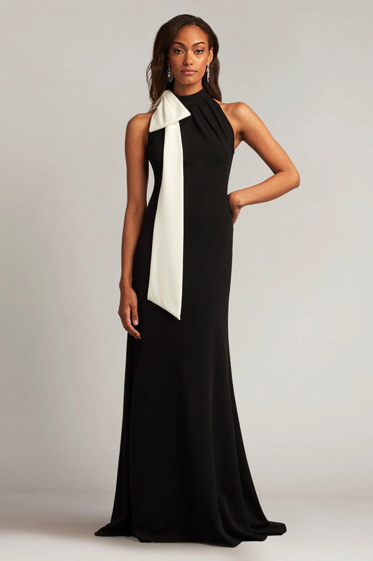 Sims Shoulder Bow Halter Gown