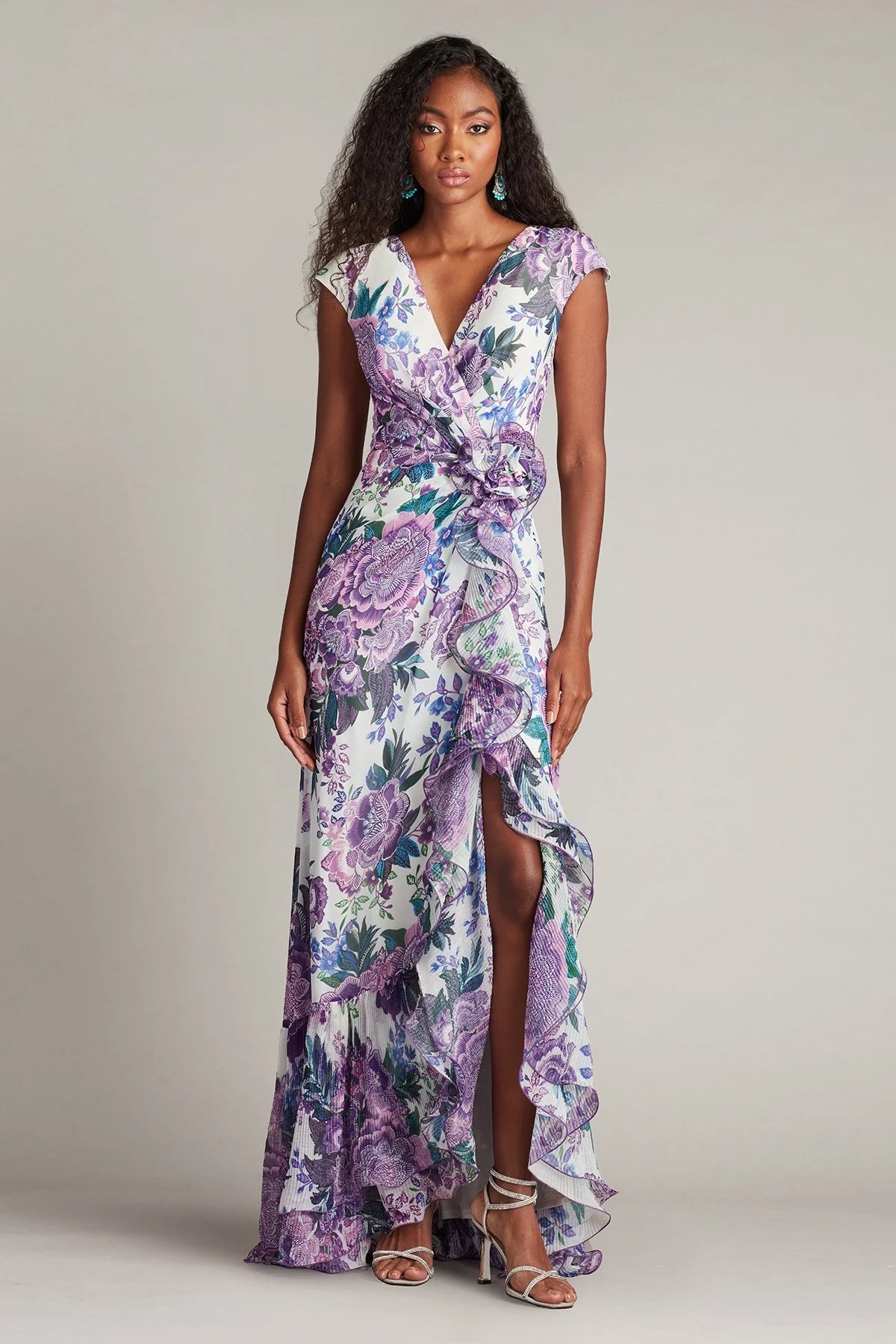 Ruffled Floral Gown