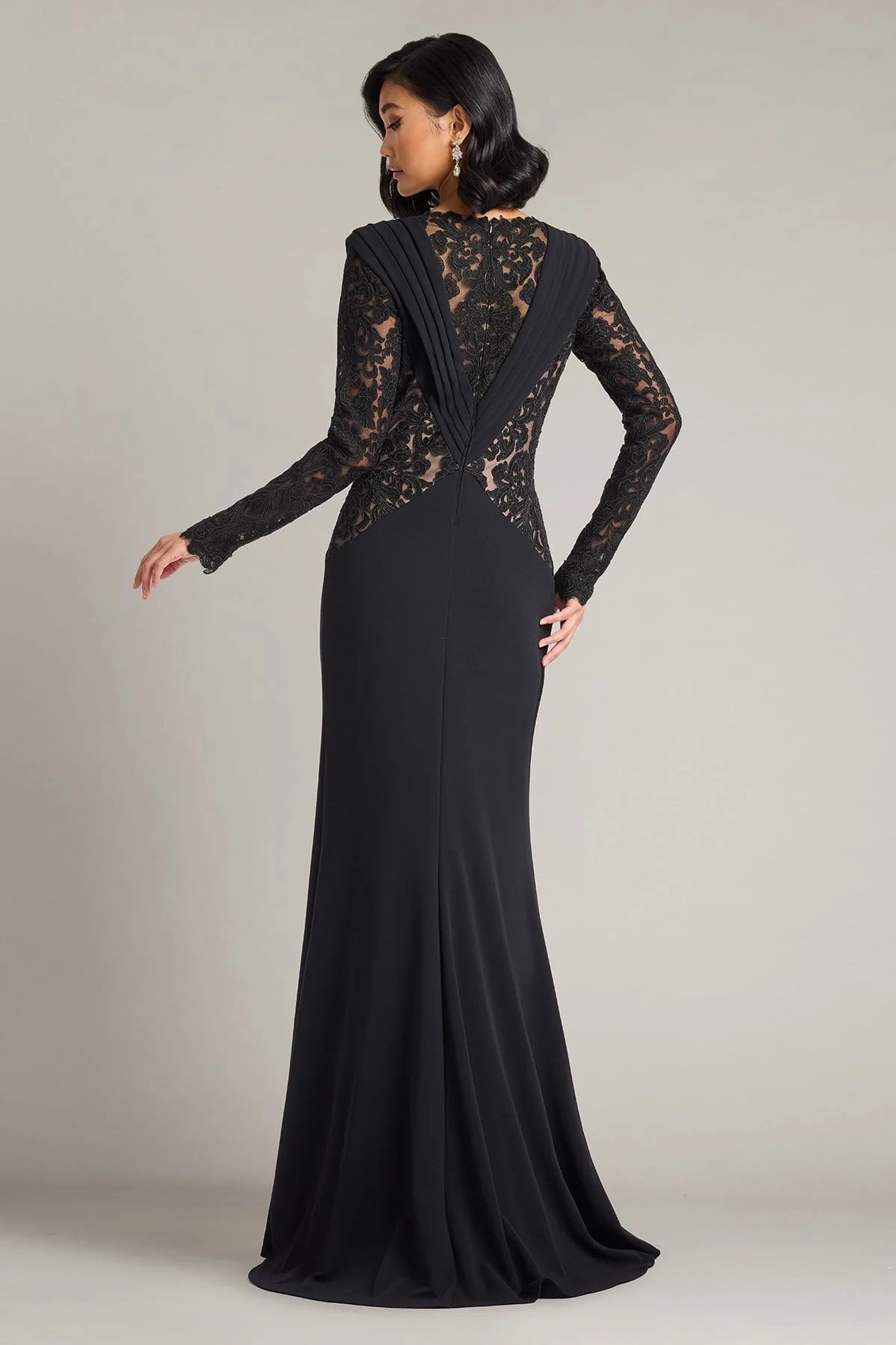 Vourie Draped Overlay Embroidered Gown