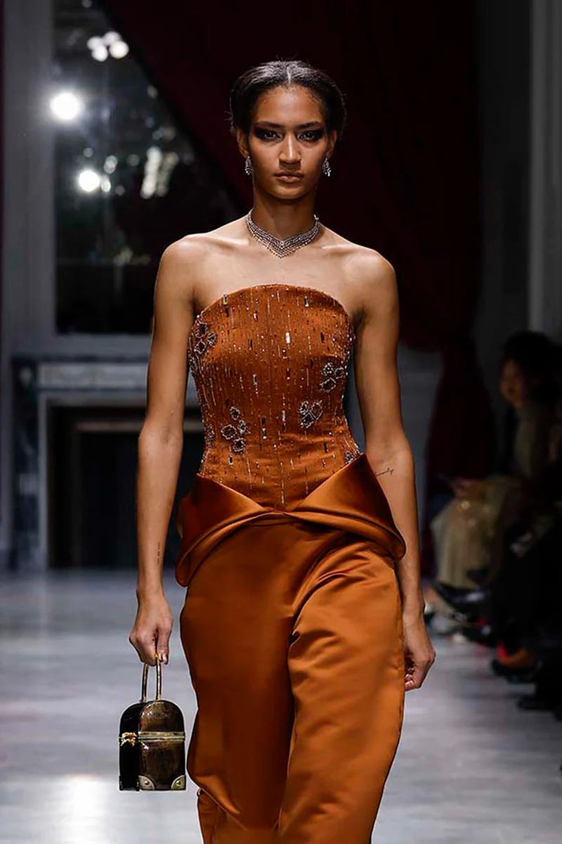 Copper Double Duchess Bustier Top