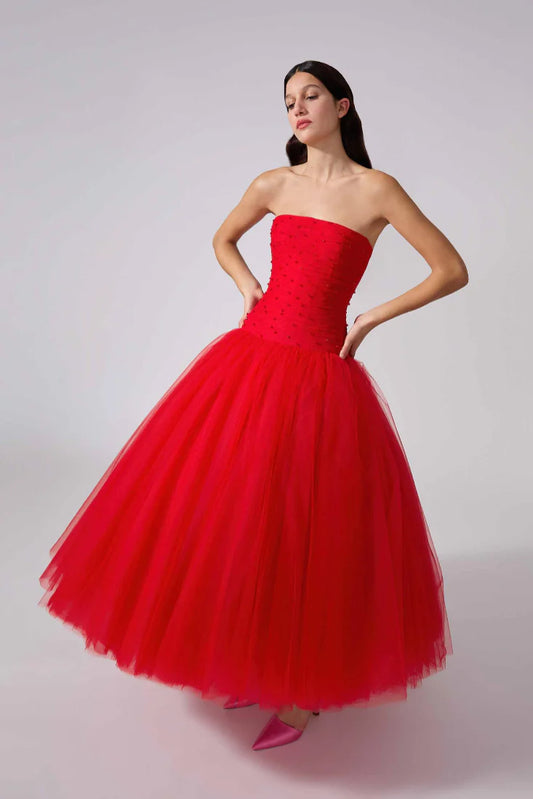 Strapless Midi Dress