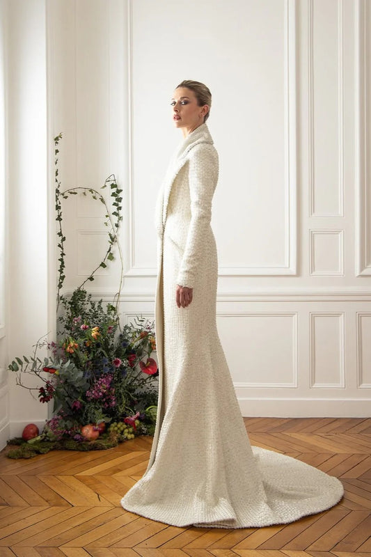 Long Sleeve Mermaid Coat Gown