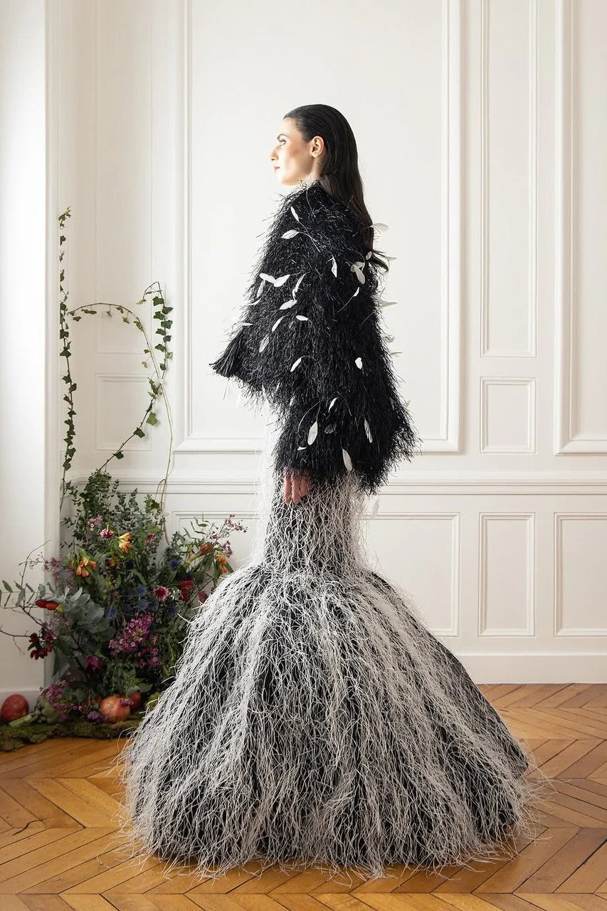 Textured Jacket and Mermaid Gown