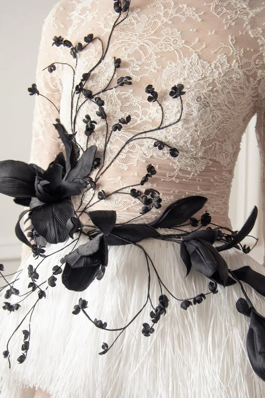 Lace Floral Applique Gown