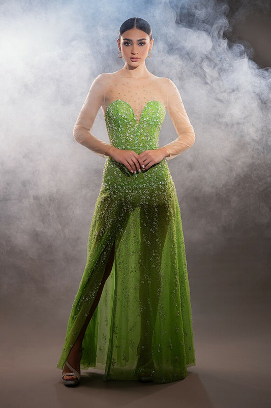 Jade Embroidered Gown