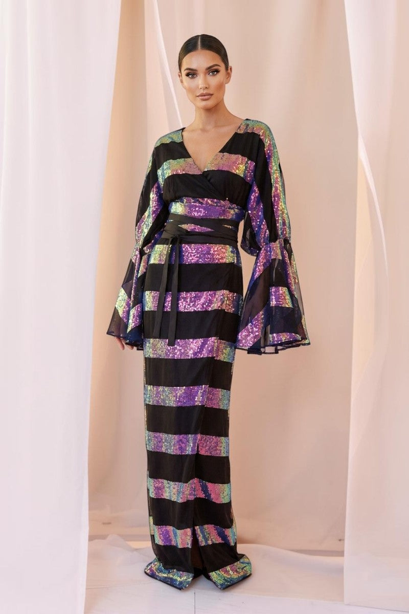 Striped Iridescent Dress