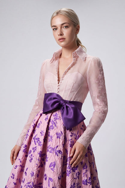 Floral Jacquard Skirt Set