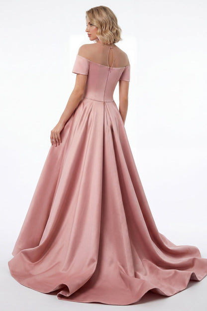 Illusion-Neck Corset Overskirt Gown