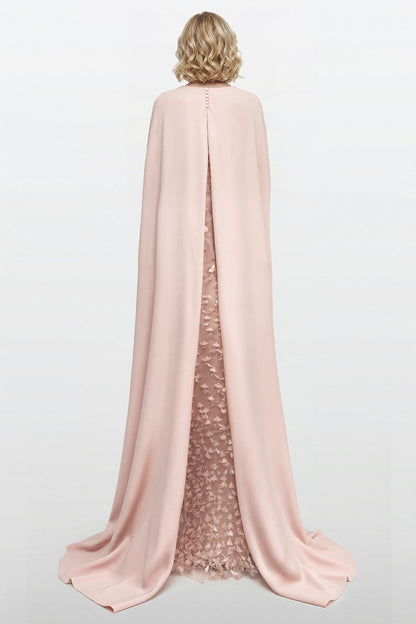 Petal Appliqué Cape Gown