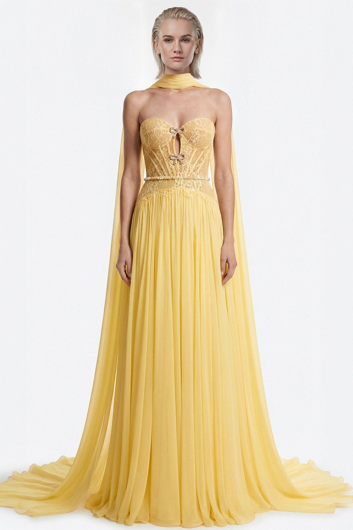 Keyhole Lace Corset Gown
