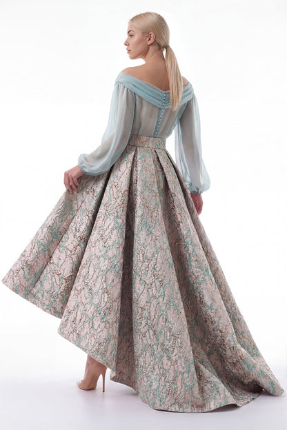 Off-Shoulder Chiffon Skirt Set