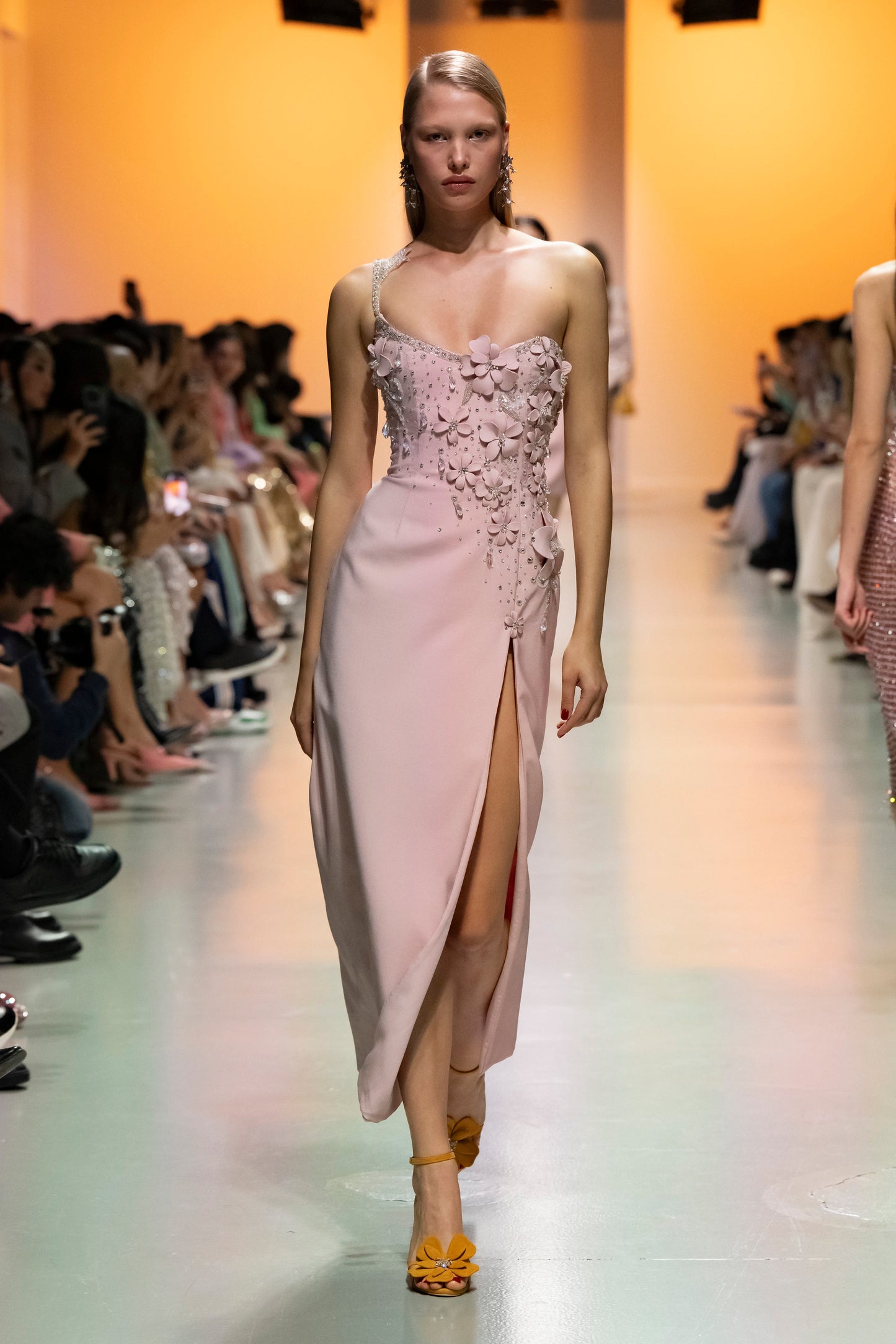 One Shoulder Gabardine Dress