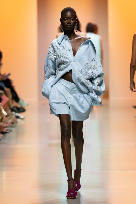 Oversized Crepe Jacket with Shorts