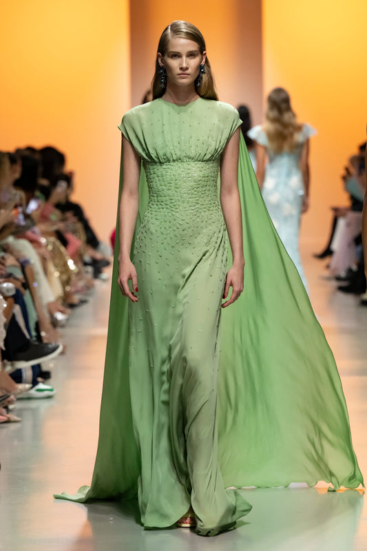 Georgette Cape Gown