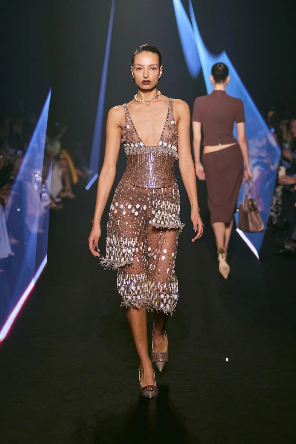 Layered Beaded Short Dress