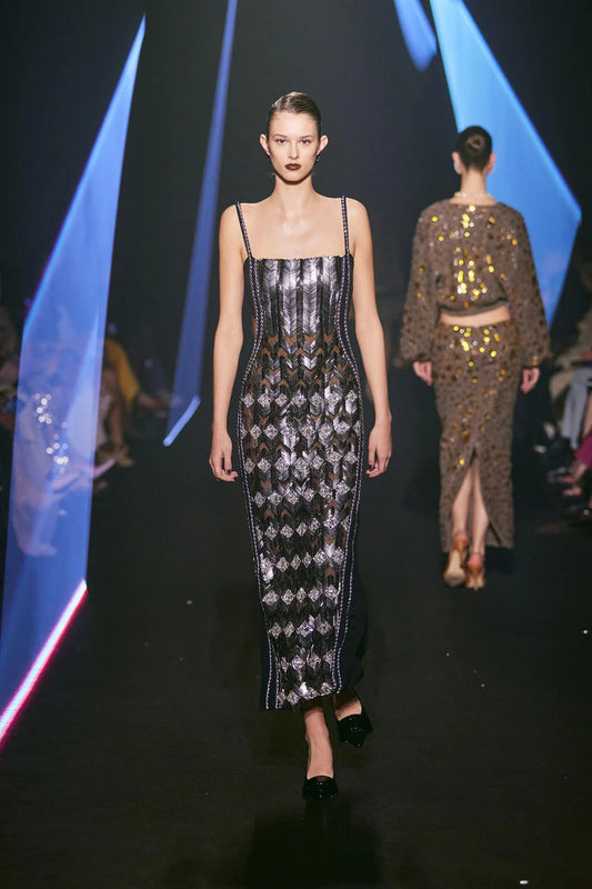 Metallic Midi Dress