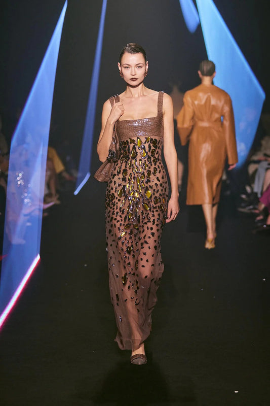 Leopard Tulle Long Dress