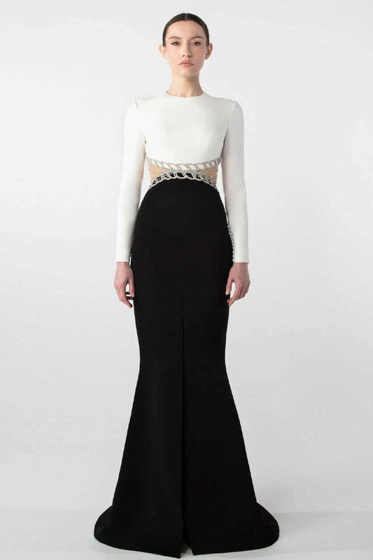 Crepe Cut-Out Gown