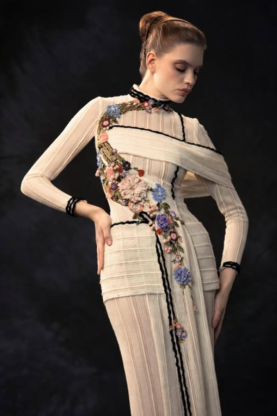 Asymmetric Evening Gown