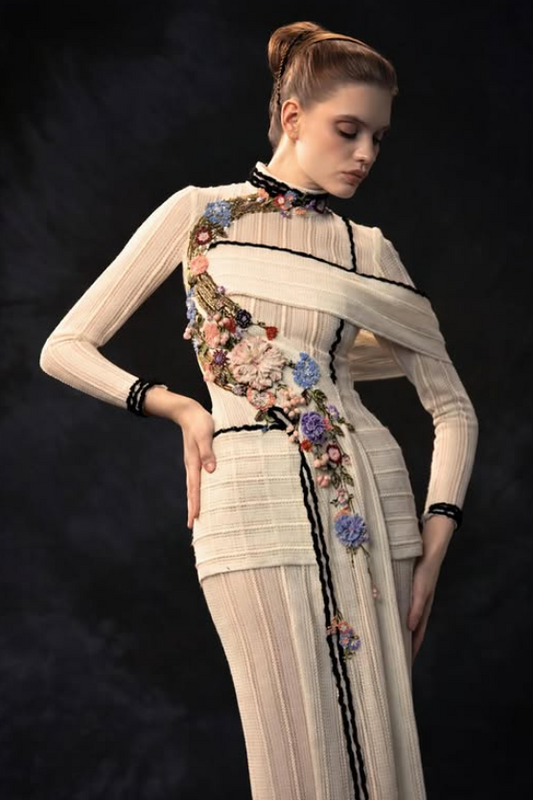 Asymmetric Evening Gown
