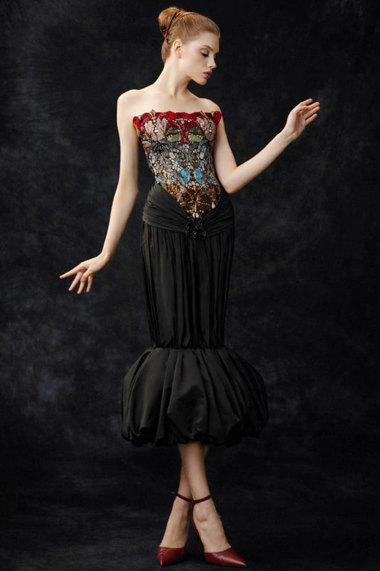Strapless Midi Dress