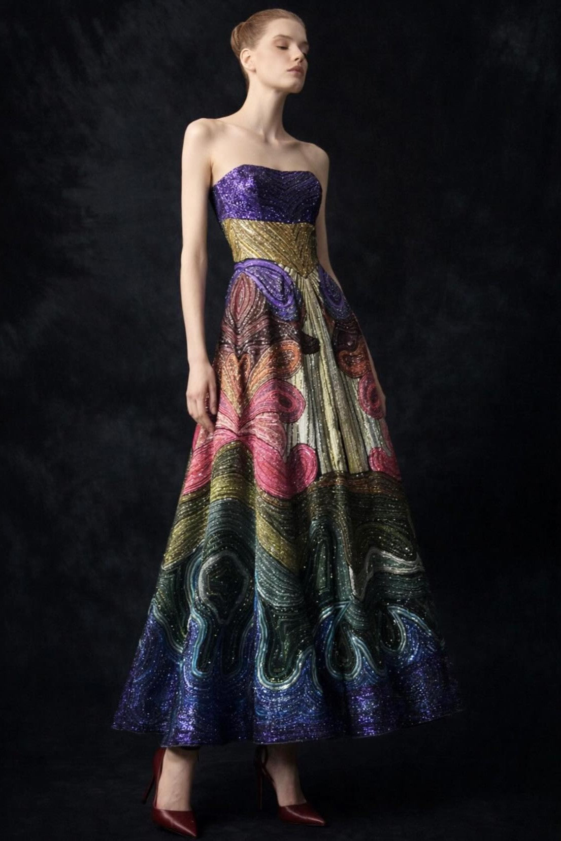 Strapless Ankle-Length Dress