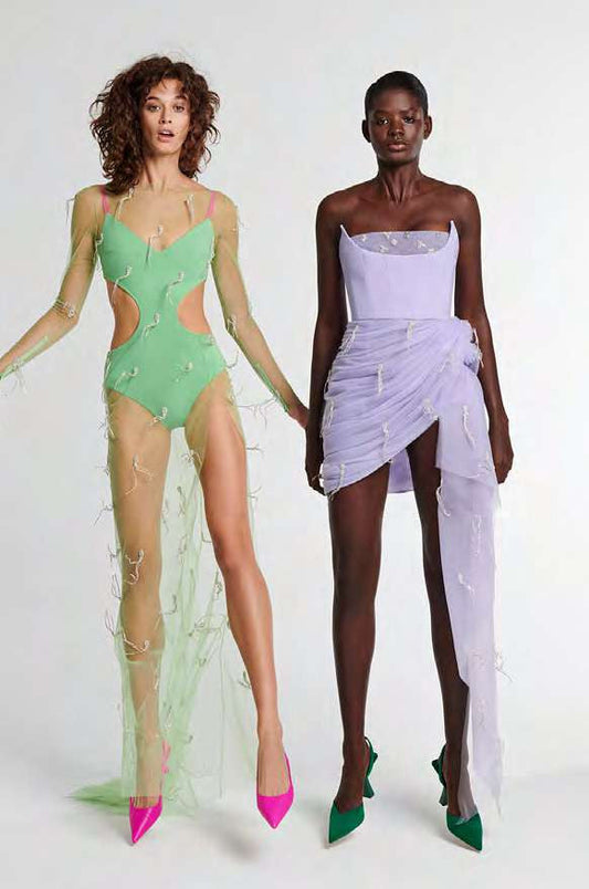 Knit and Tulle Gown