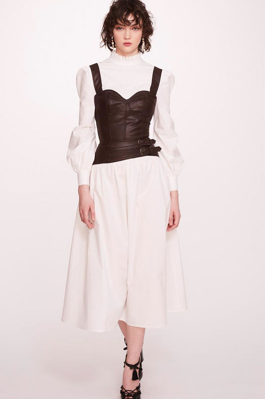 Long Sleeve Cotton Midi Dress
