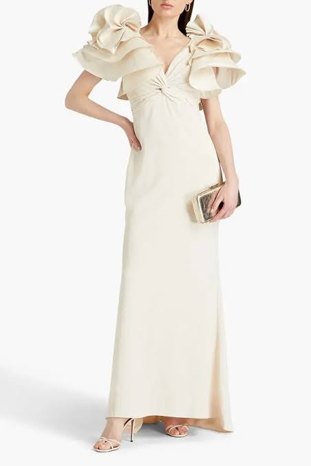 Ruffled Sleeve Gown