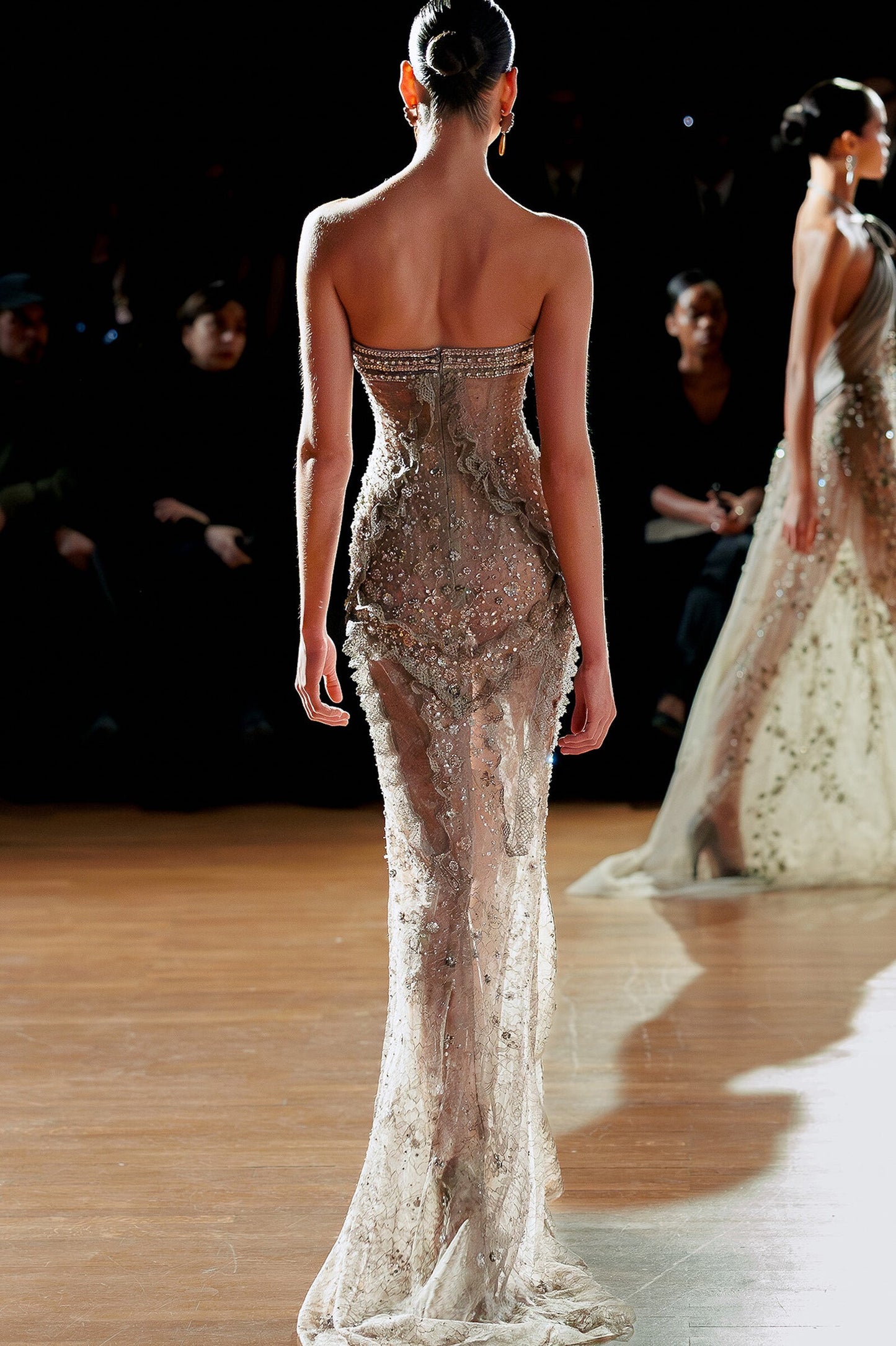 Strapless Embellished Maxi Dress