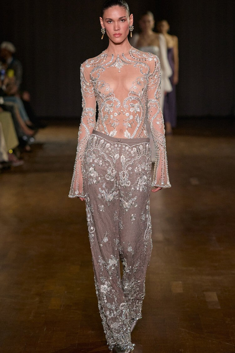 Long Sleeve Top and Wide-Leg Pants