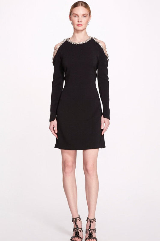 Jewel Neck Cold Shoulder Dress