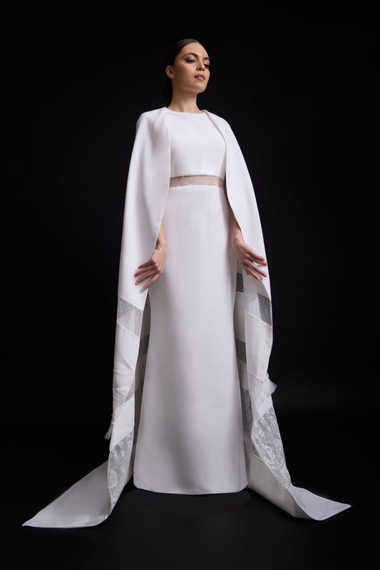 Cape Sleeve Gown