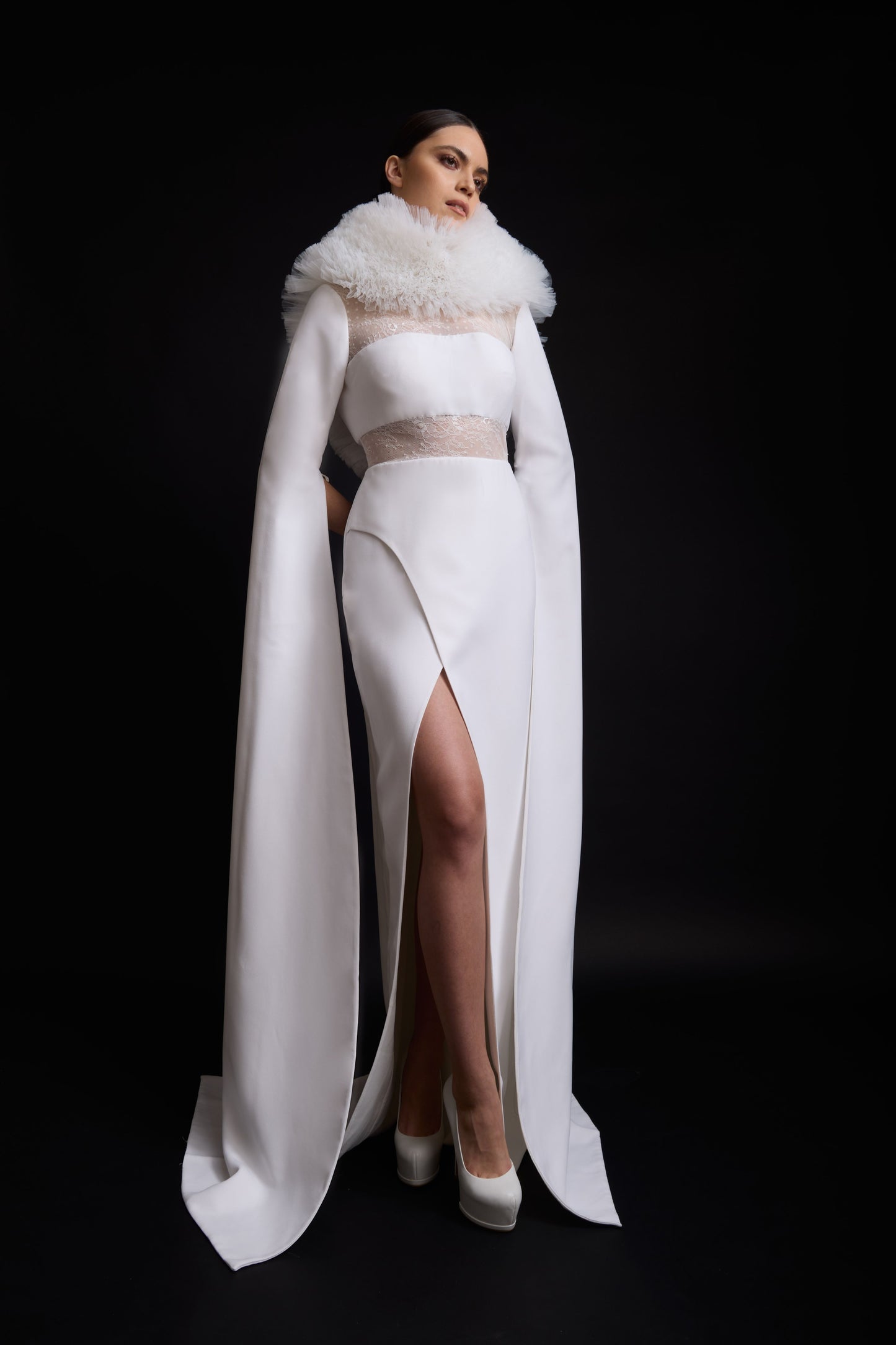 Ruffled Collar Gown