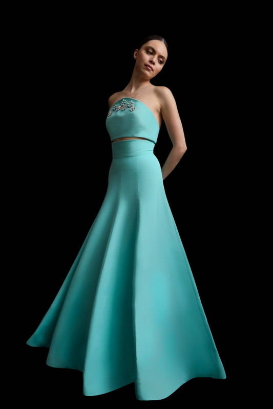 Strapless A-Line Gown