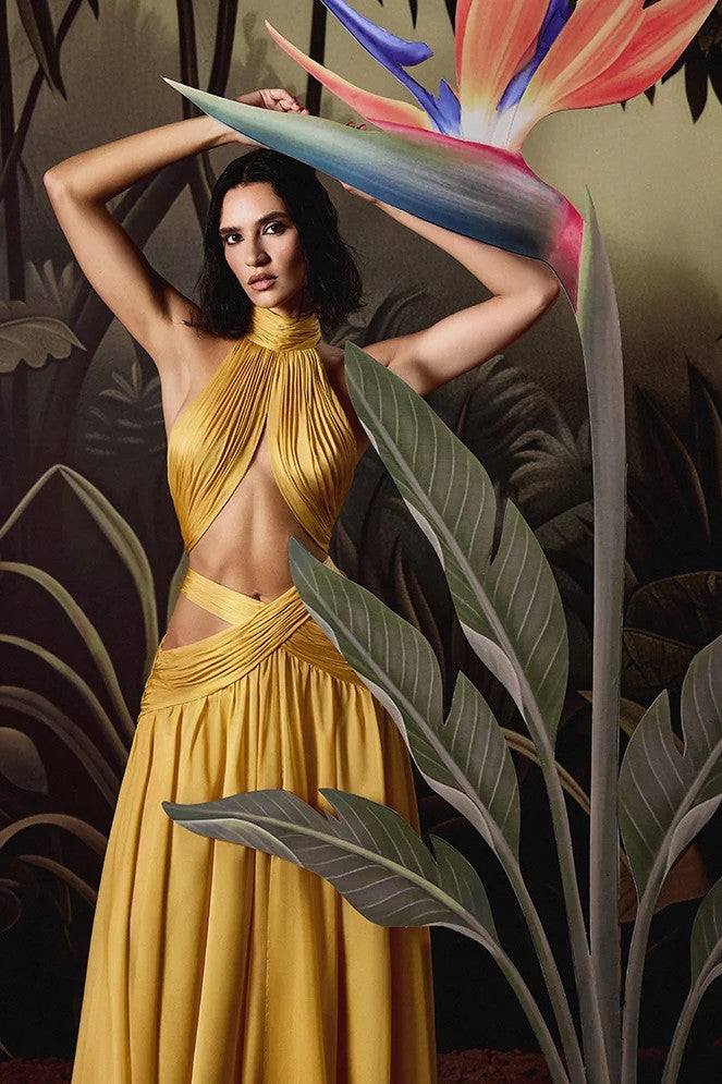 Sleeveless Halter Gown