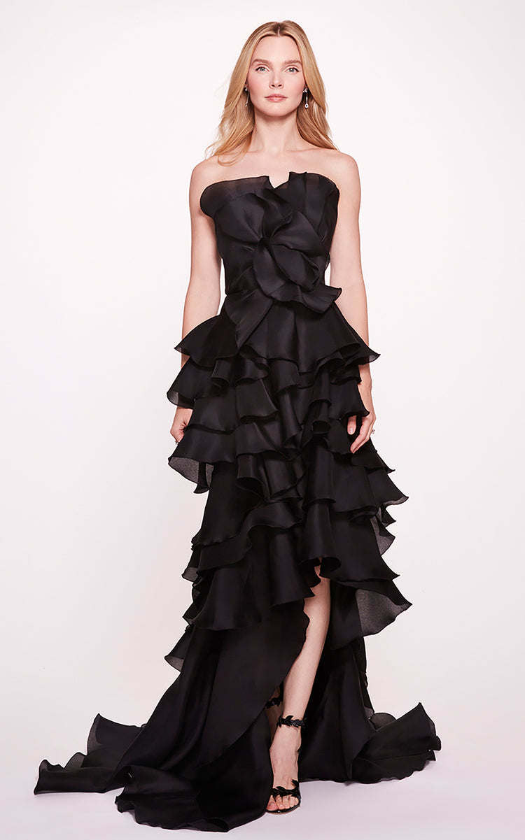 Sleeveless Ruffled Gown