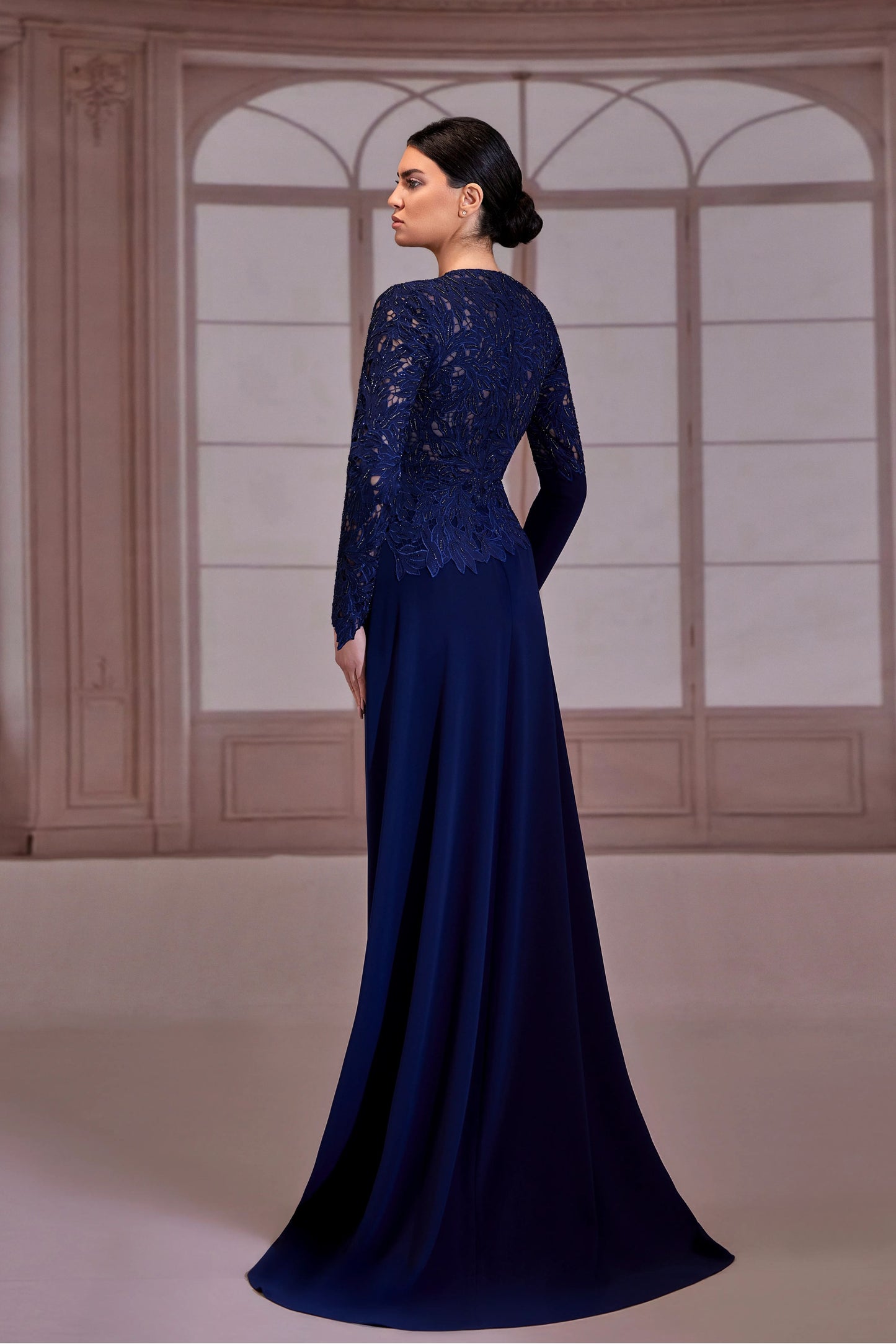 Navy Blue Long Sleeve Dress