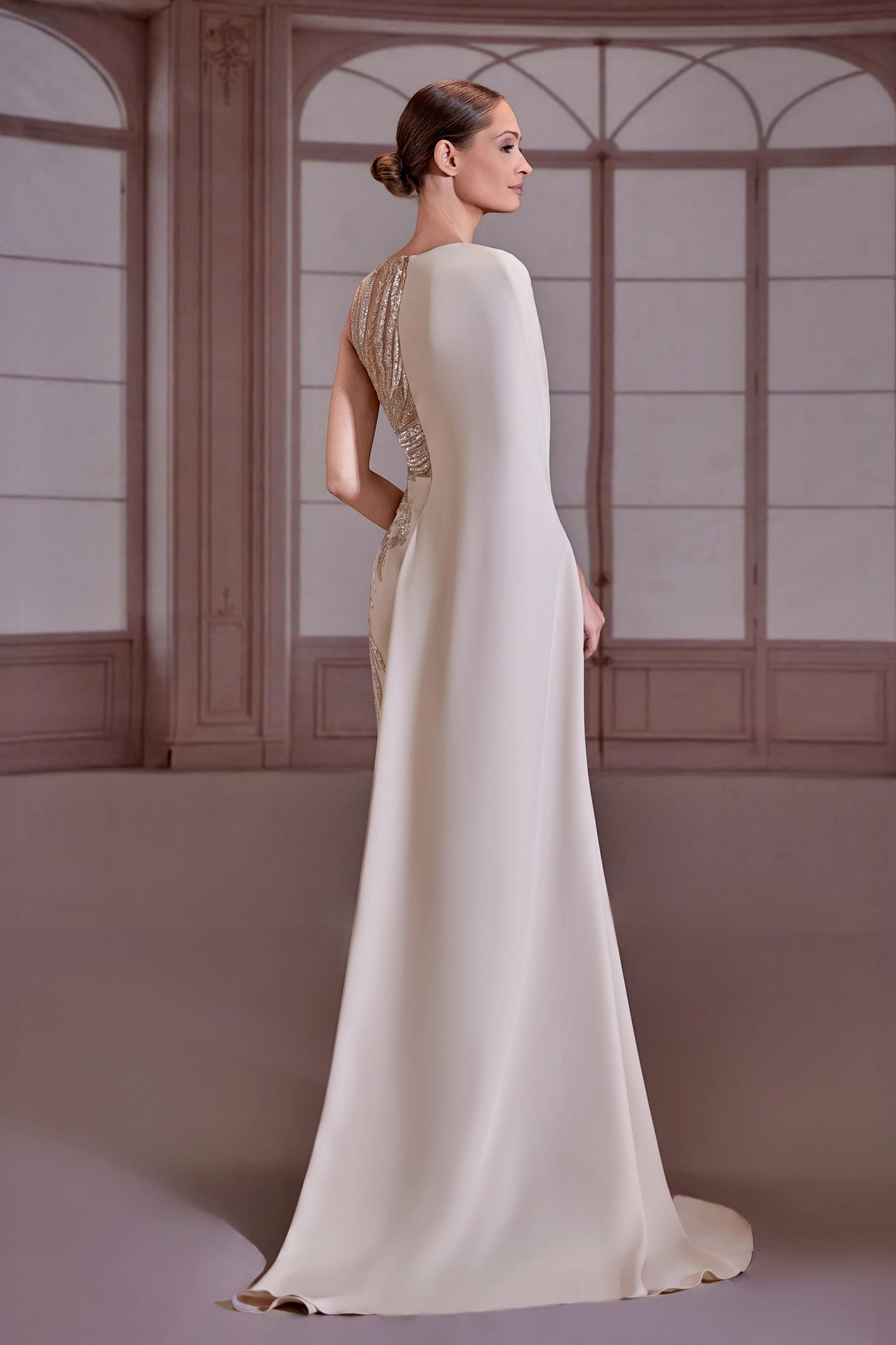 Champagne-Beige Column Dress