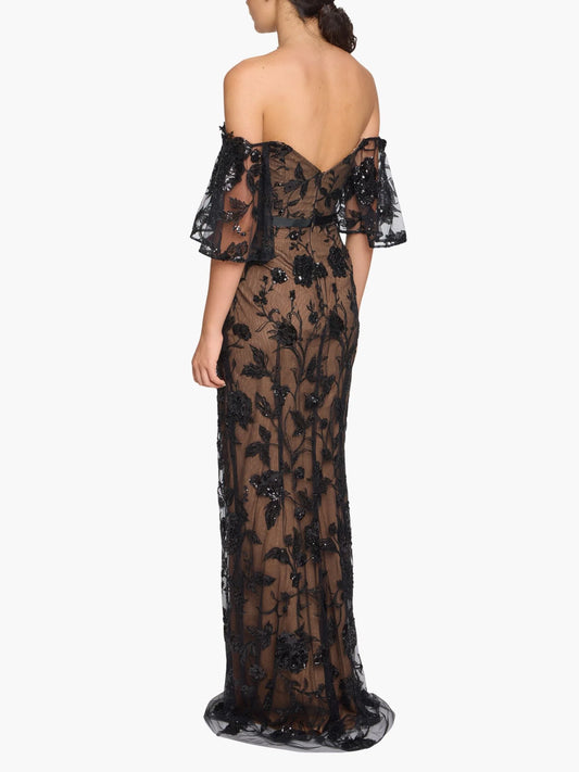 Off The Shoulder Illusion Gown