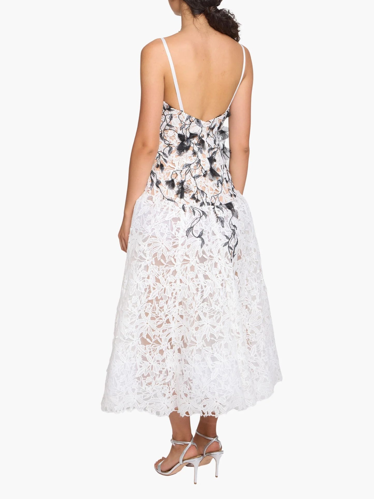 Lace Guipure A-line Midi Dress