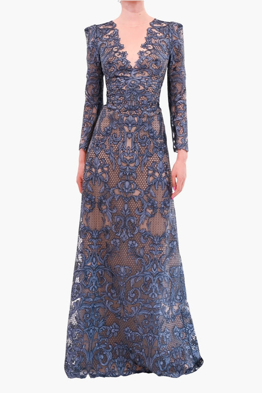 Nocturnes Long Sleeve Lace Gown