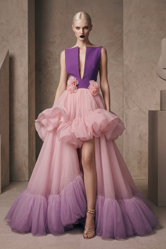 Sleeveless Hi-Lo Gown