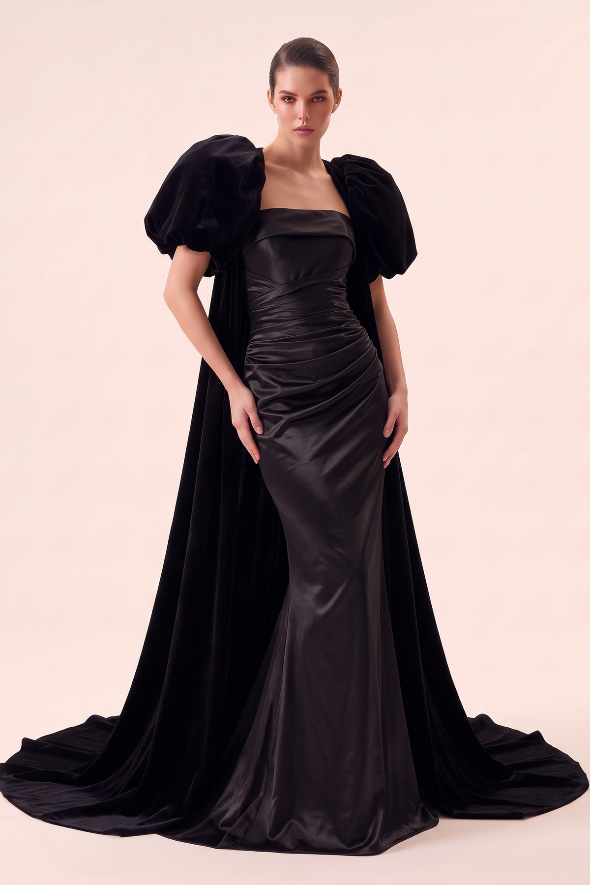 Strapless Gown and Cape